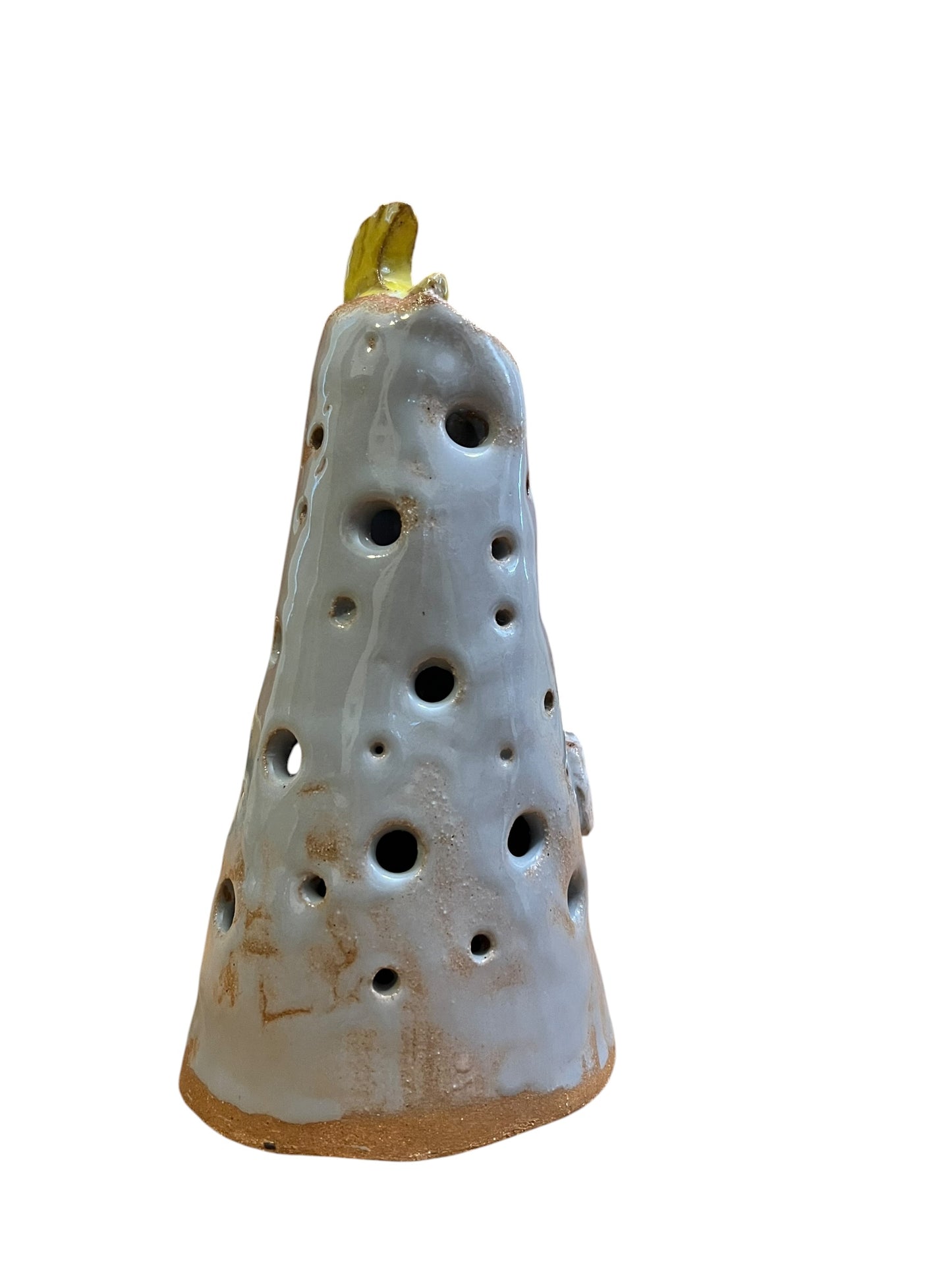 White Buffalo Moon Luminary (grey) | Handmade Ceramic Candle Holder