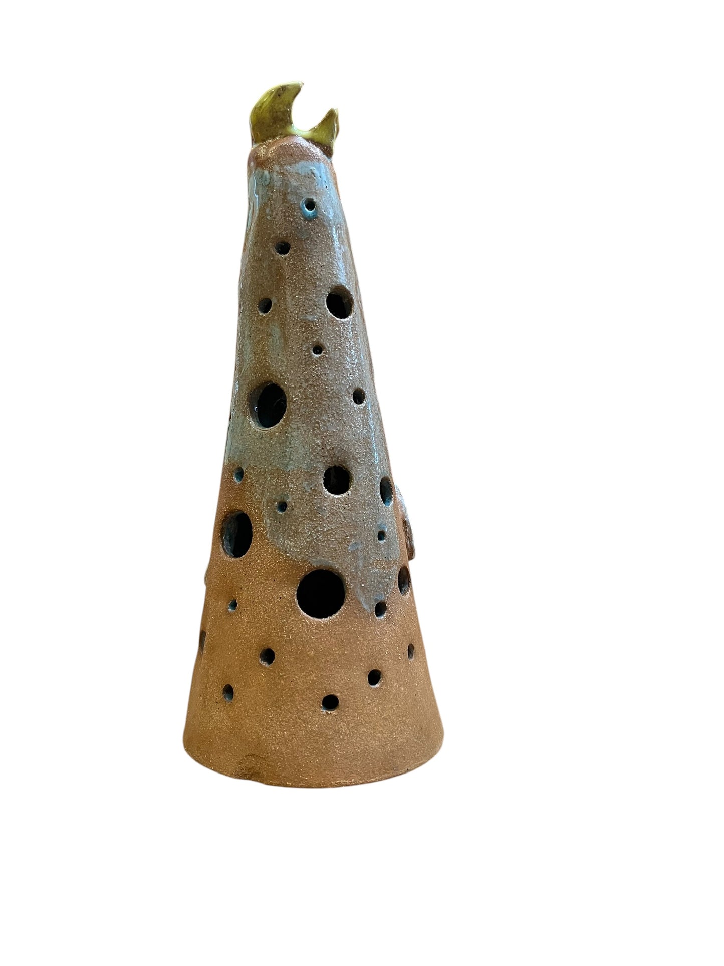 White Buffalo Moon Luminary | Handmade Ceramic Candle Holder