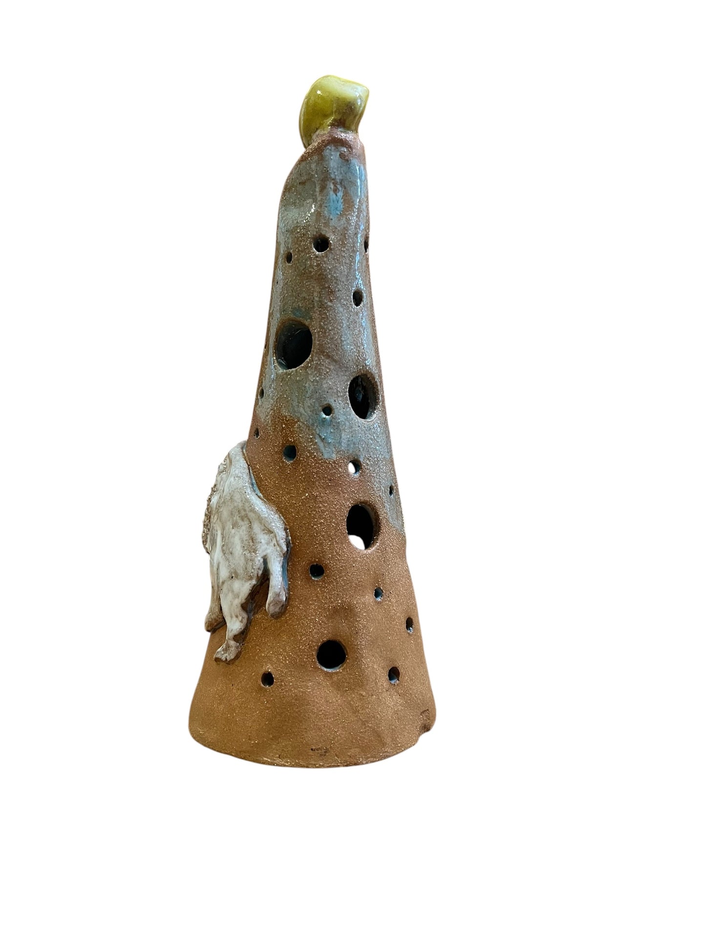 White Buffalo Moon Luminary | Handmade Ceramic Candle Holder