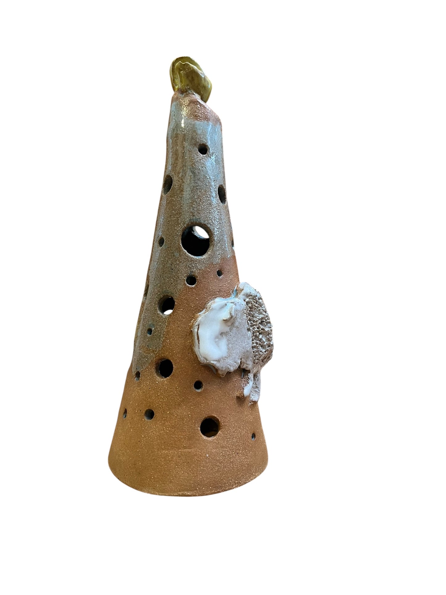 White Buffalo Moon Luminary | Handmade Ceramic Candle Holder