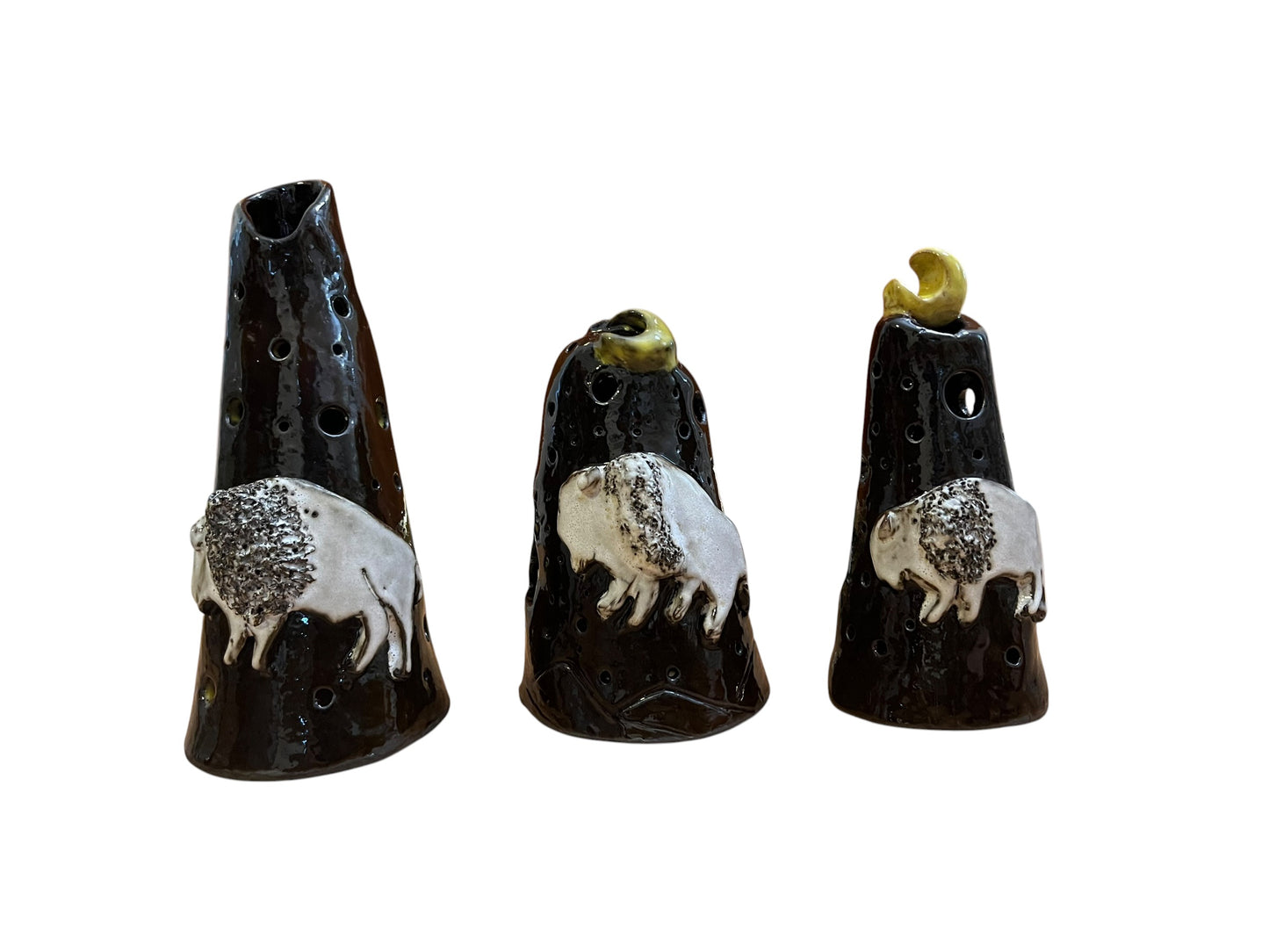 White Buffalo Moon Luminary ) | Handmade Ceramic Candle Holder (Copy)