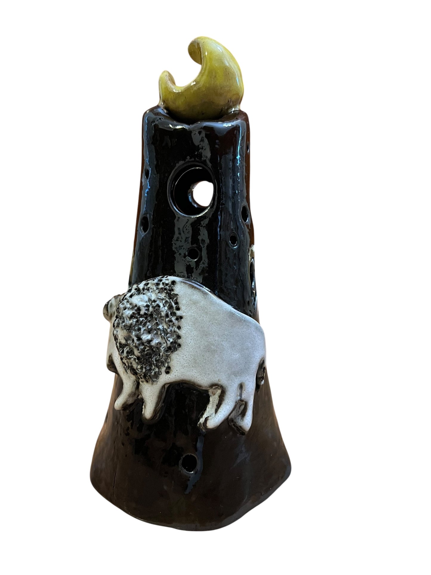 White Buffalo Moon Luminary ) | Handmade Ceramic Candle Holder (Copy)